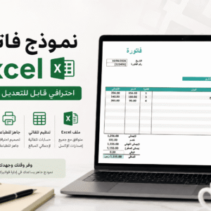 نموذج فاتورة excel احترافي قابل للتعديل والطباعة